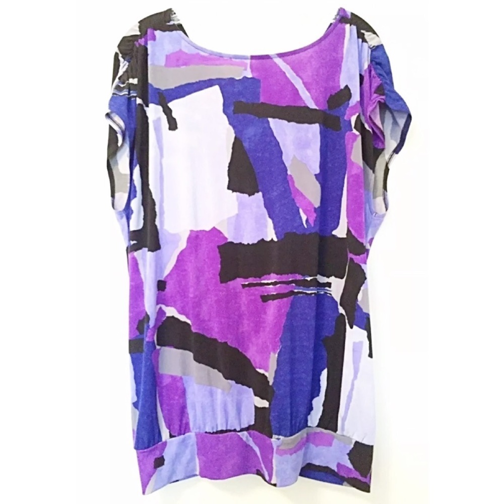 LANE BRYANT Knit Draped Front Top Purple - Picture 2 of 7